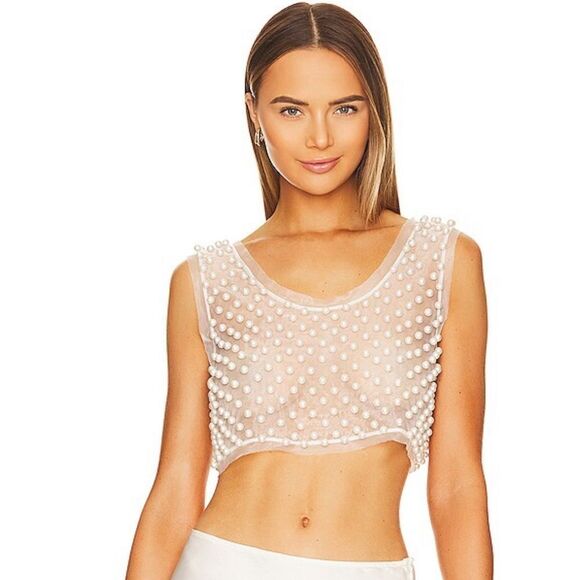 NWT LoveShackFancy Denita Crop Top in Ivory - Picture 3 of 6